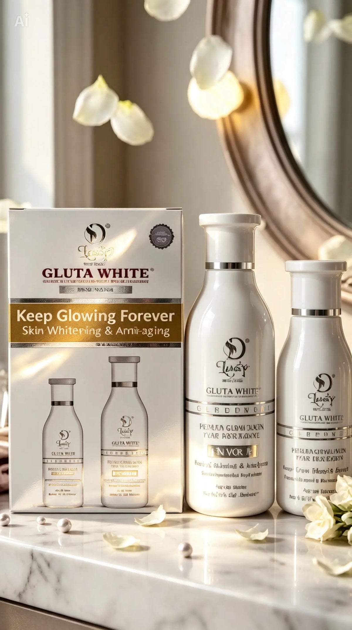 Gluta White Keep Glowing Forever - Whitening & Anti-aging Kit - 2 Pcs Set