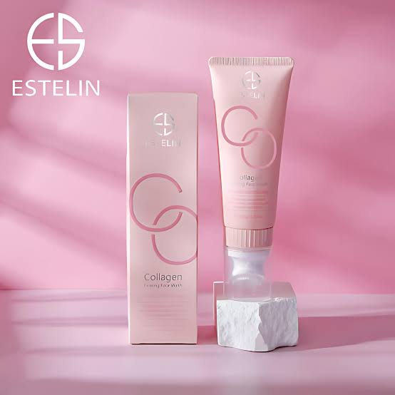 ESTELIN Collagen Cleanser 100ml - Firming Brush Face Wash - Pink
