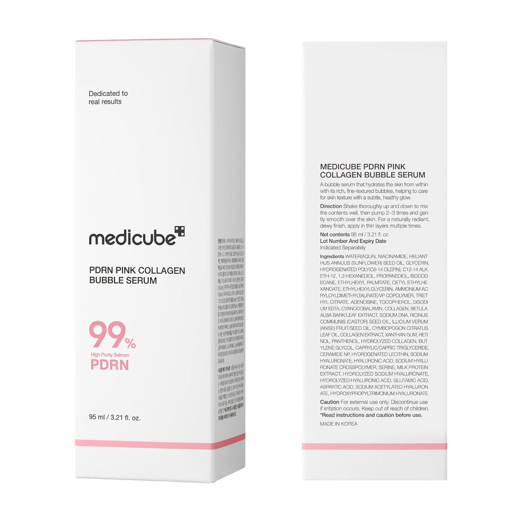 Medicube Bubble Serum - Pink Collagen PDRN | Deep Absorption, Non-Sticky Glow