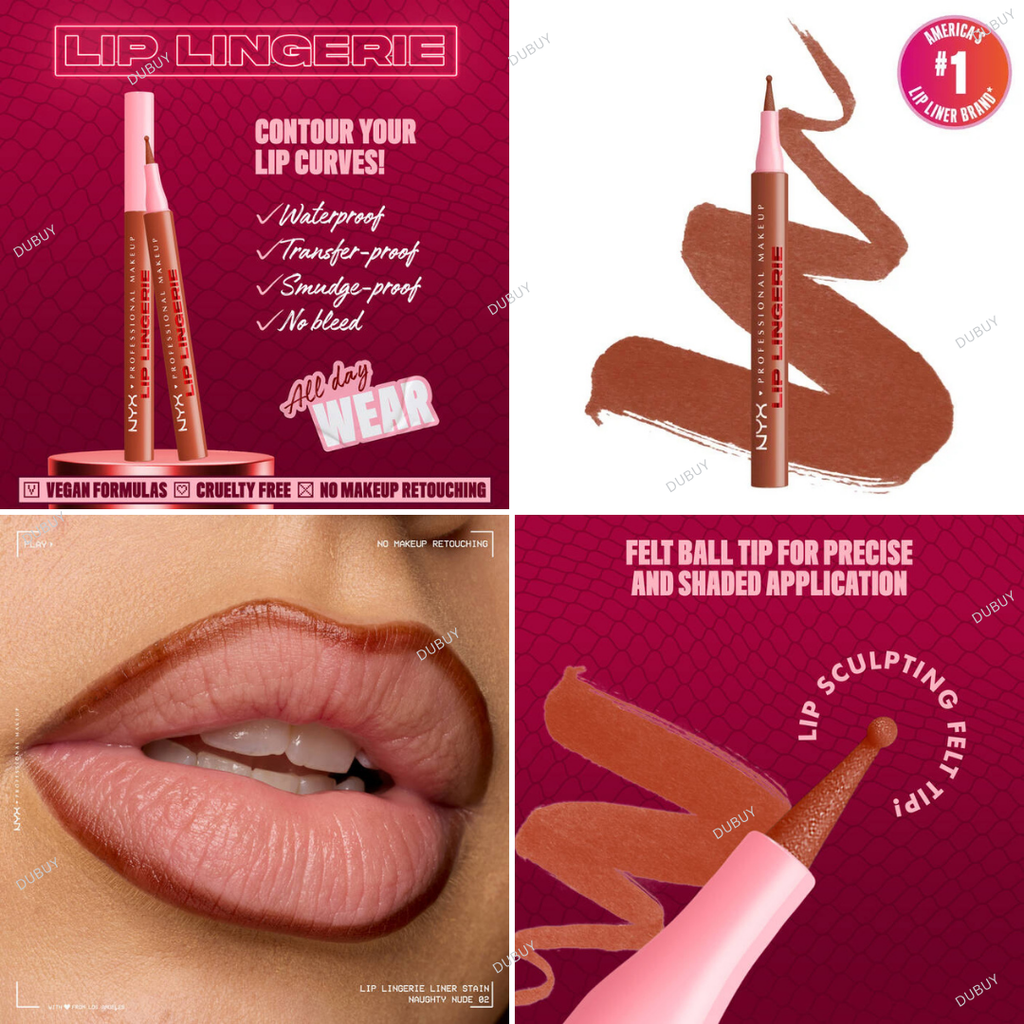 NYX Lip Lingerie Liner Stain - Up All Night Berry / Brown Nude