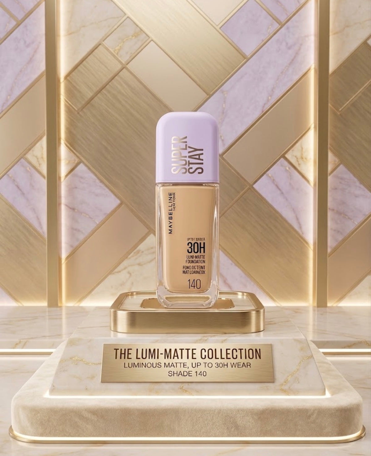 Maybelline Super Stay 30H Lumi-Matte Foundation - Shade 140 Beige - Up To 30 Hours Long Wear - 35ml - Original