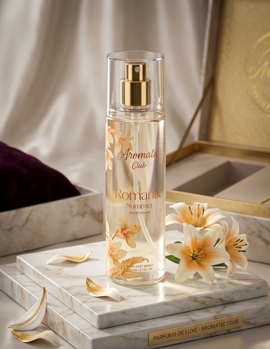 Aromatic Club Romantic Summer Body Mist Spray - Pour Femme - 150ml - Lily Floral - Parfums De Luxe - For Women