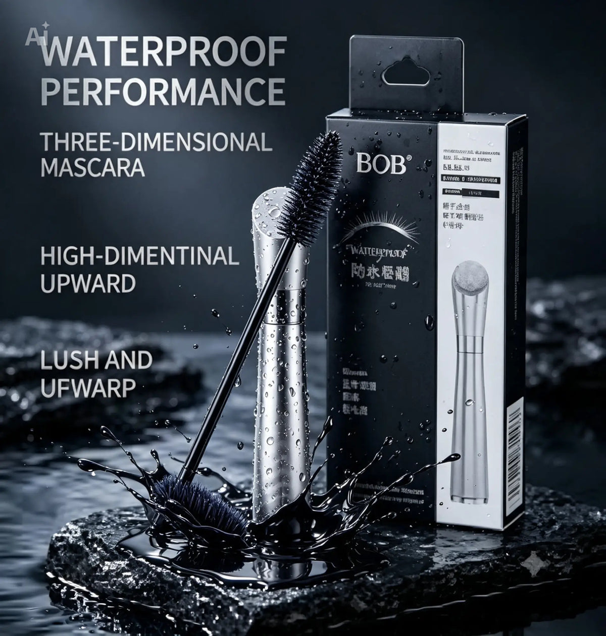 OB Waterproof 3D Mascara - Lush Upward - Black - Silver