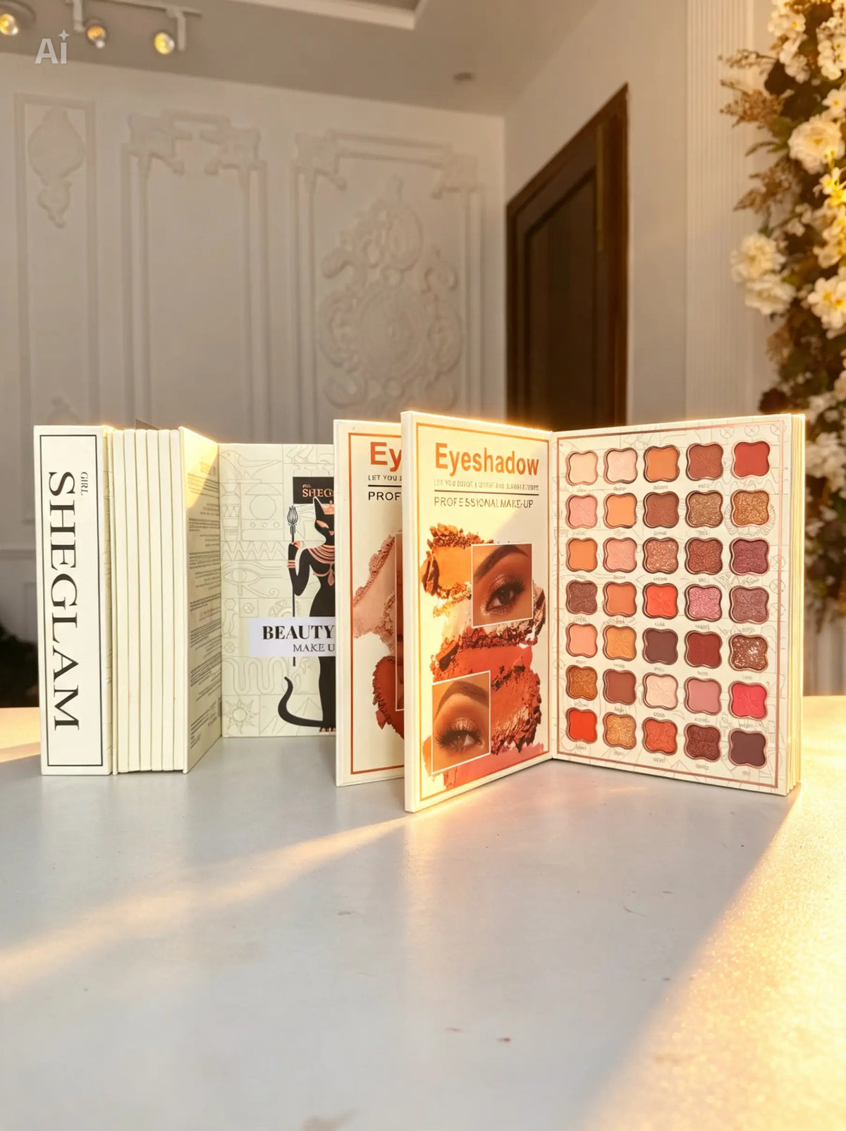 SHEGLAM Beauty Book Makeup Kit - 6 in 1 All In One Palette - Eyeshadow + Blusher + Highlighter + Glitter - Egyptian Cat Edition - Original