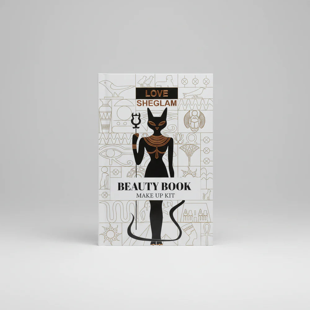 SHEGLAM Beauty Book Makeup Kit - 6 in 1 All In One Palette - Eyeshadow + Blusher + Highlighter + Glitter - Egyptian Cat Edition - Original
