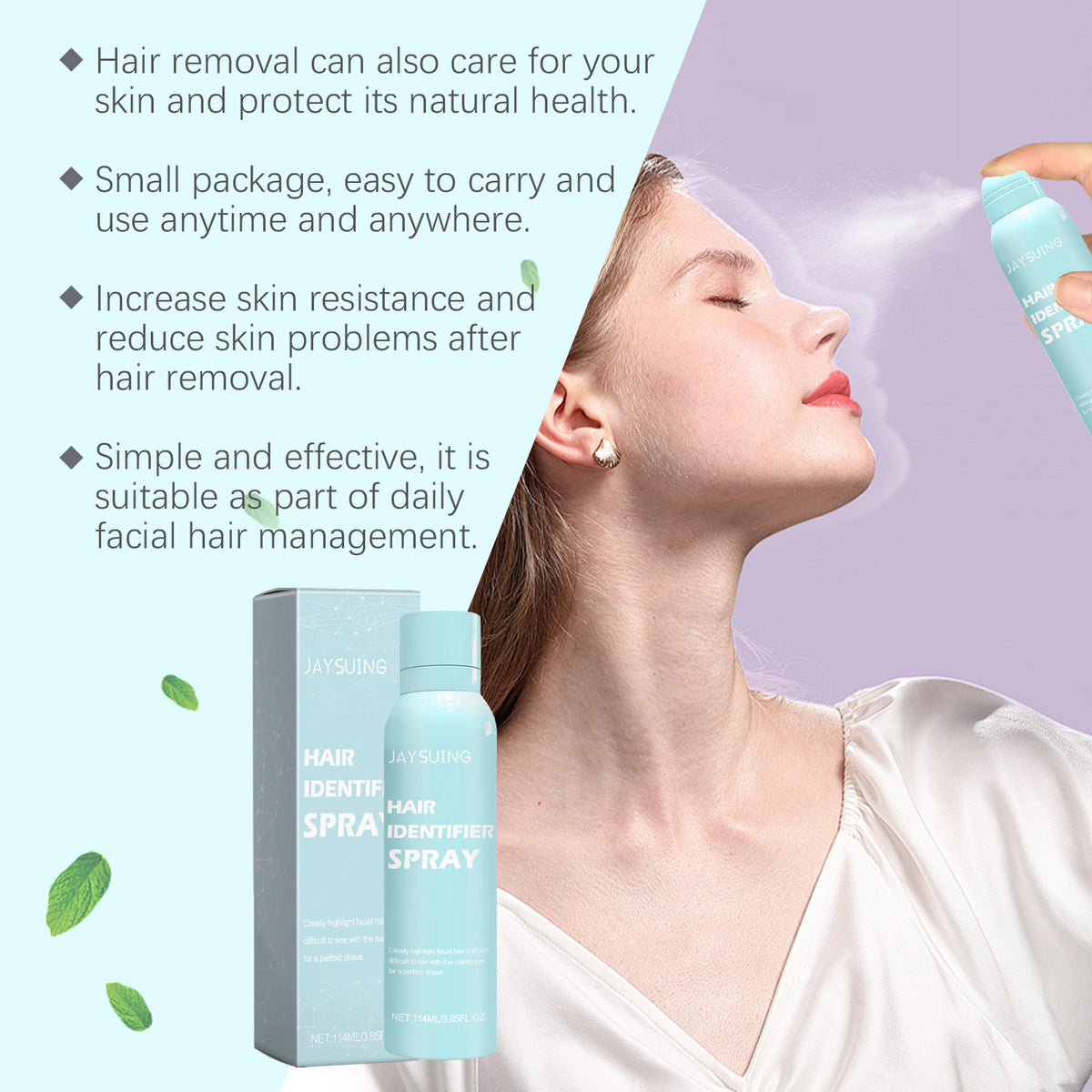 Mark My Hair - Hair Identifier Spray for Dermaplaning | Peach Fuzz Removal Spray | Face Shaving Spray for Women