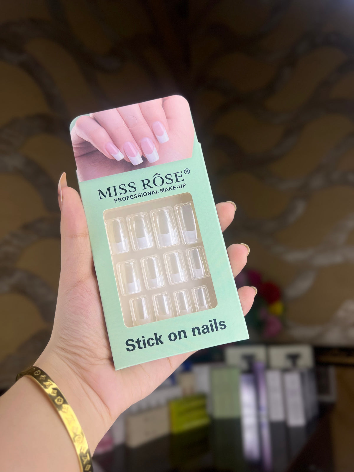 MISS ROSE French Stick On Nails - White French Tip - Press On