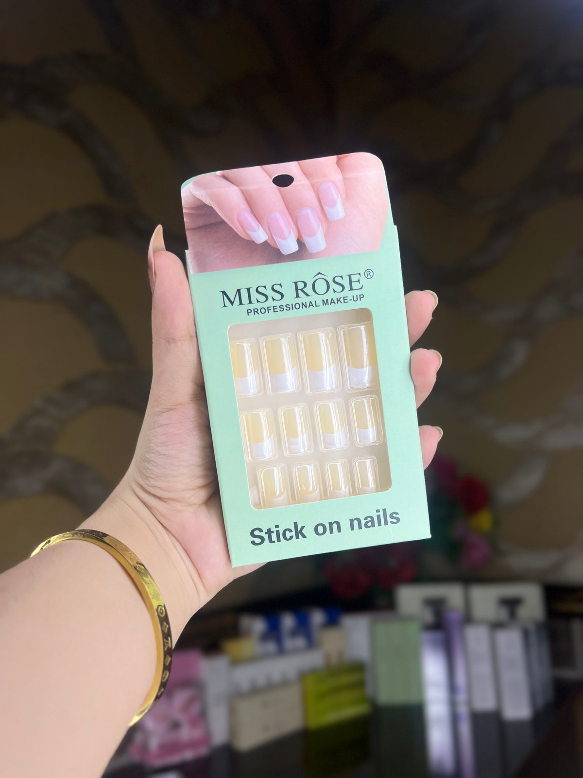 MISS ROSE French Stick On Nails - White French Tip - Press On