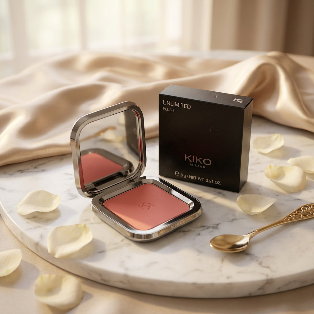 KIKO Milano Unlimited Blush - Peach Coral - Long Lasting Baked Blush - 6g - Original