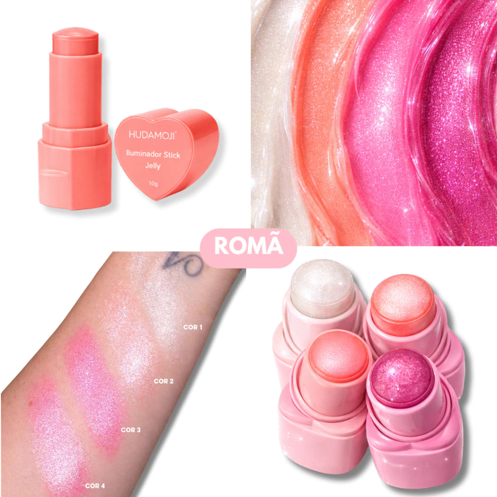HUDAMOJI Heart Jelly Highlighter Stick - 10g - Highlighter & Blush Stick