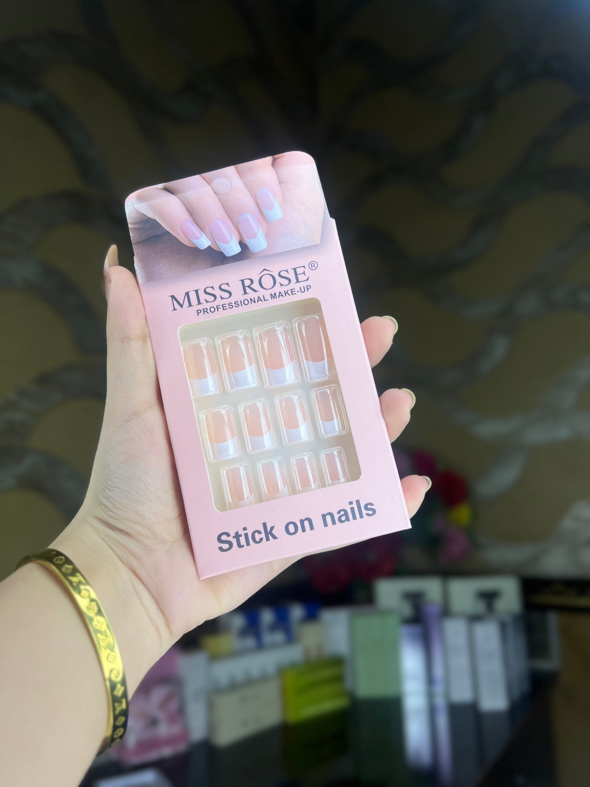 MISS ROSE French Stick On Nails - White French Tip - Press On