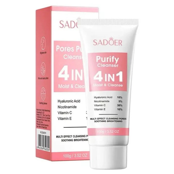 4-in-1 Miracle Cleanser: Hyaluronic Acid, Niacinamide & Vitamin C ✨